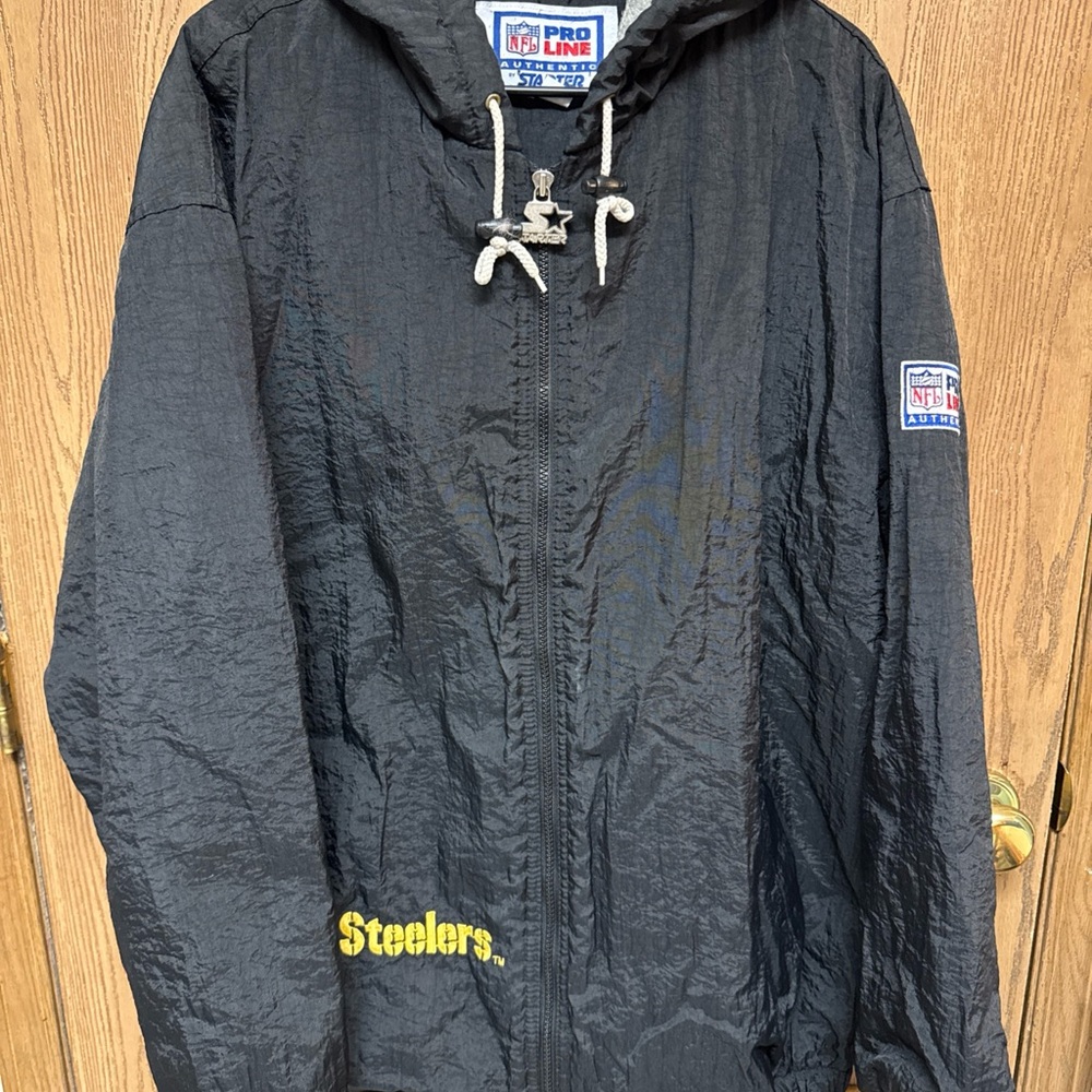 Vintage Pittsburgh Steelers Jacket Mens Large Starter Pro Line Coat 90s NFL